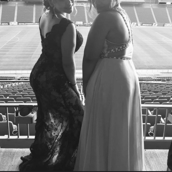 Black Laced Prom Dress - Picture 1 of 6